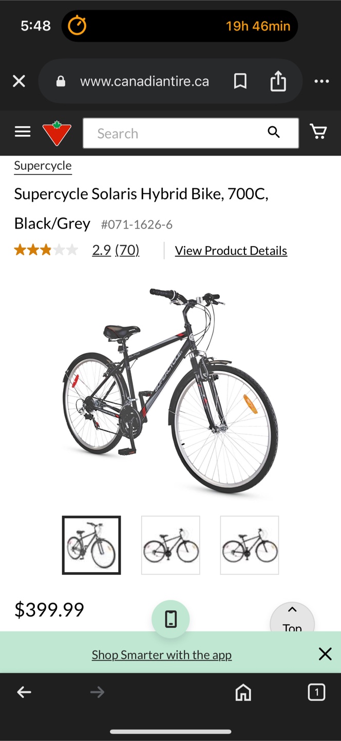 Supercycle Solaris Hybrid Bike 700C Black/Grey