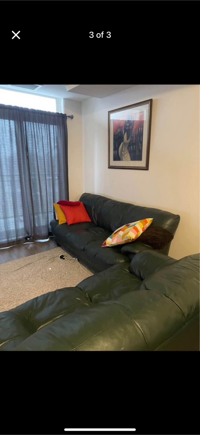 Free Dark Green Leather Sectional Sofa