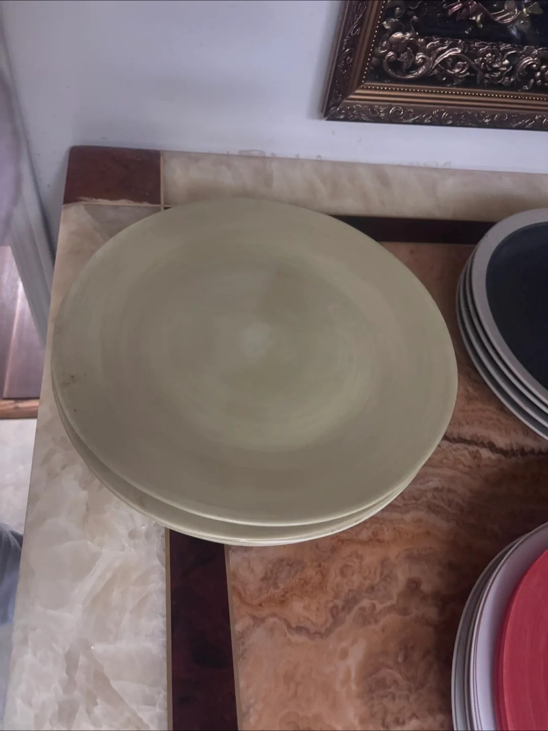 Set of Pale Green Dinner Plates