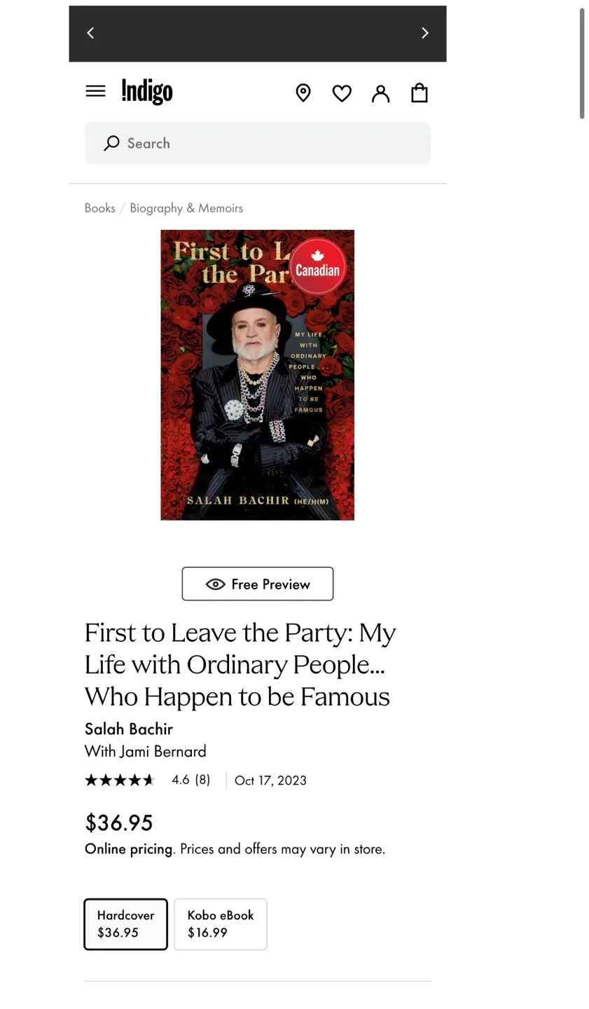 *NEW*Autographed copy: First to Leave the Party by Salah Bachir image indicator(2)