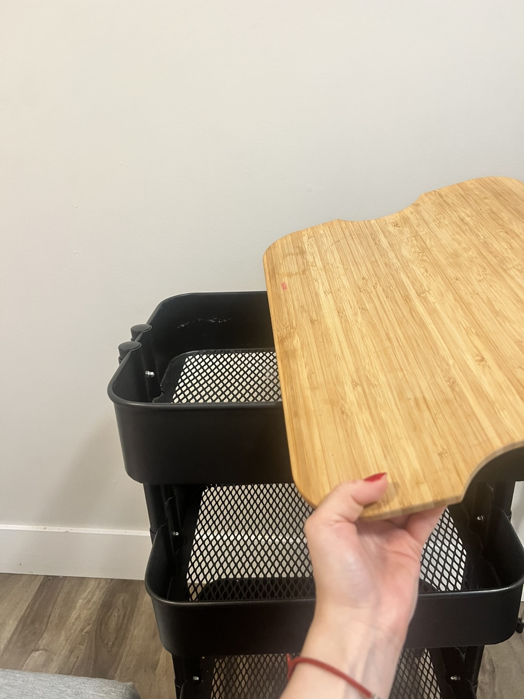 3-Tier Rolling Cart with Bamboo Top - photo 2