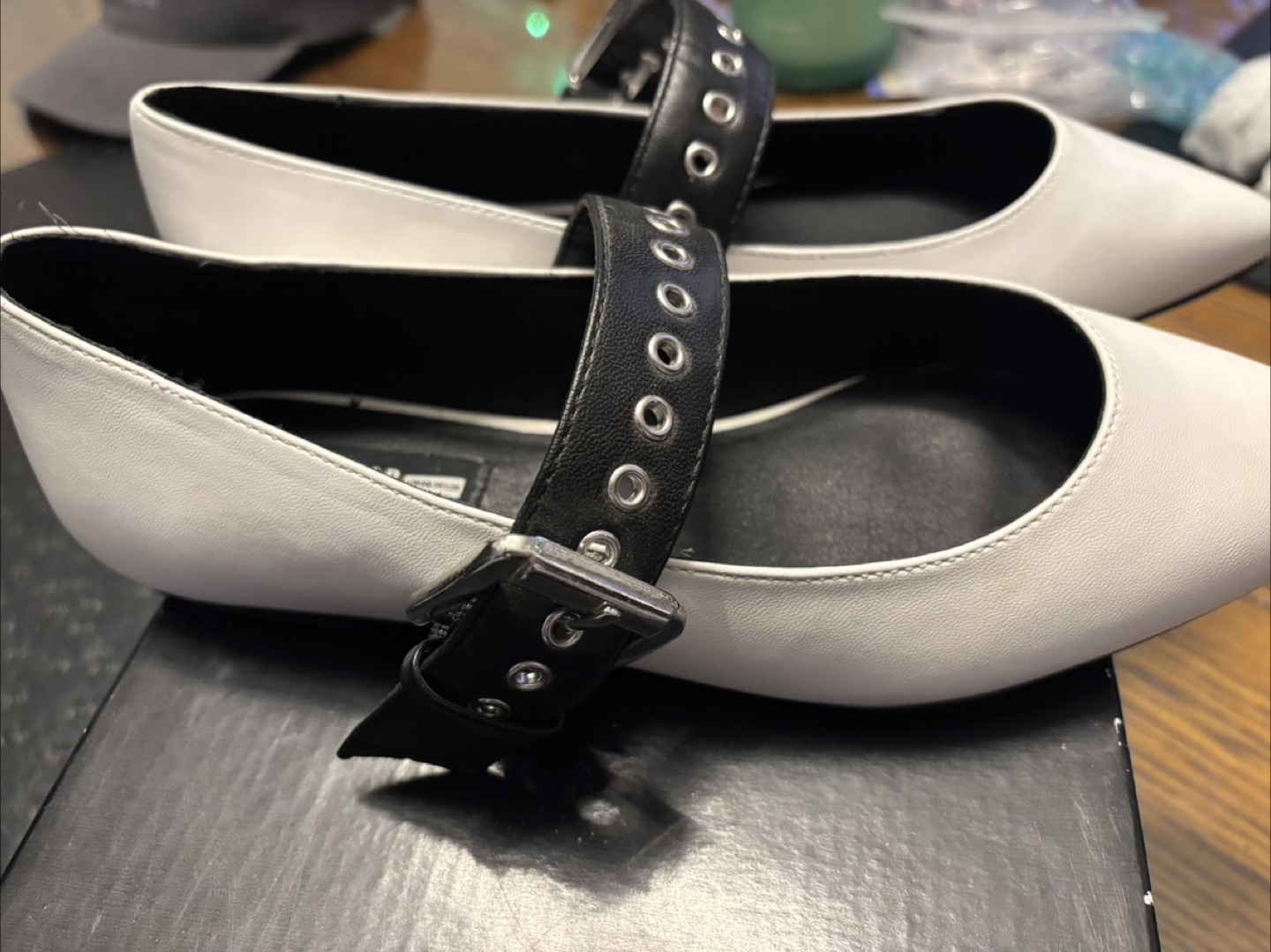 Design Lab by Lord & Taylor White and Black Pointed-Toe Flats - photo 5