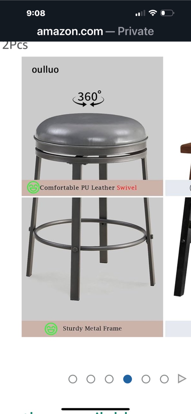 OULLUO Swivel Bar Stools - Set of 2