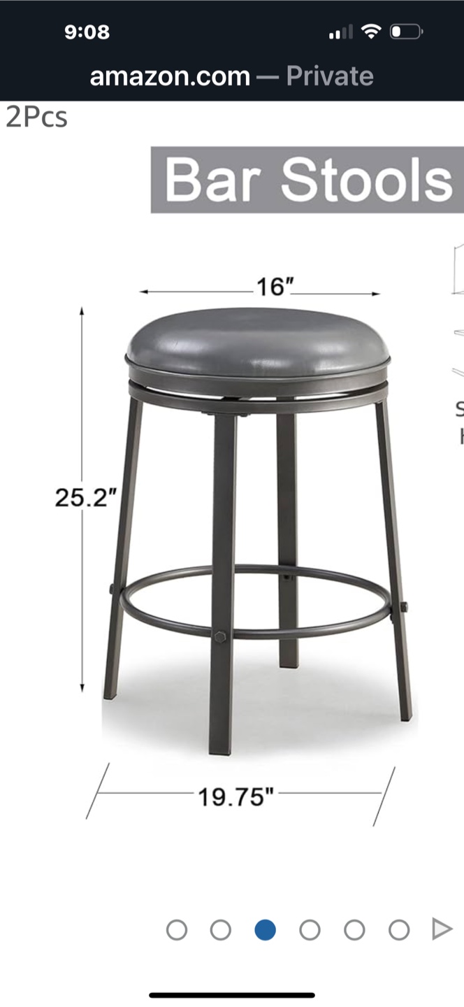OULLUO Swivel Bar Stools - Set of 2 - photo 2