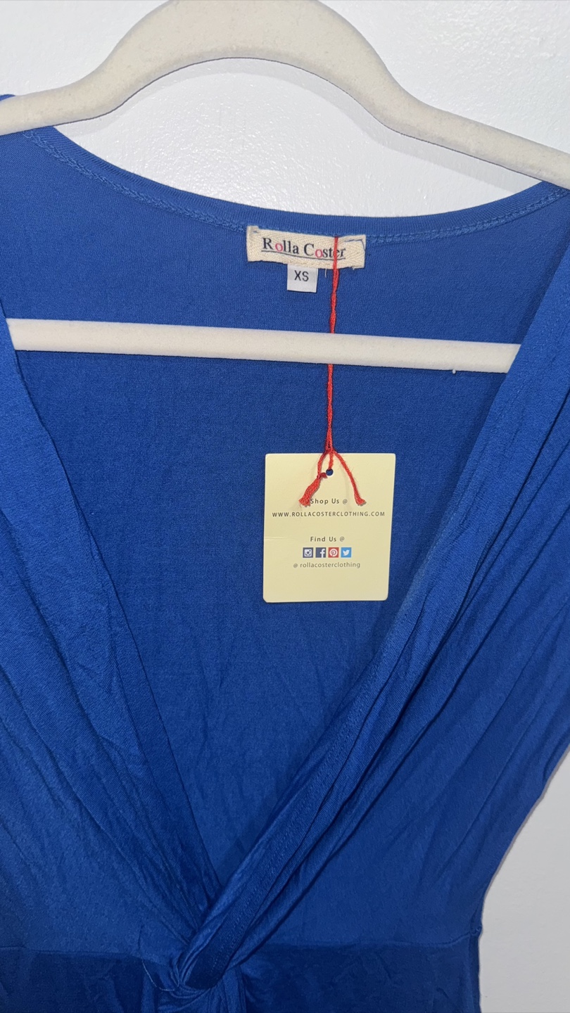 RollacOster Royal Blue Knotted Midi Dress - Size XS - photo 2