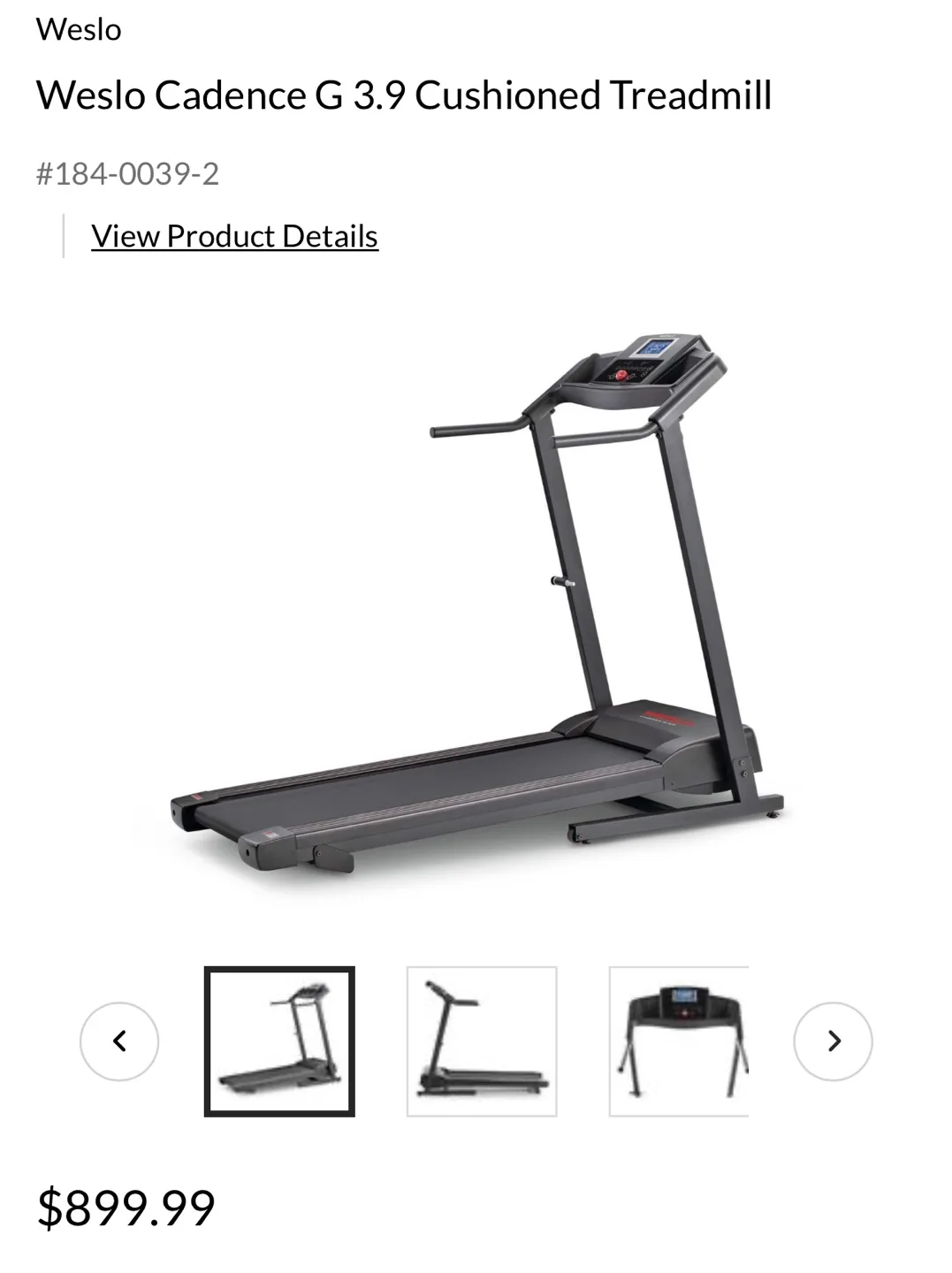 Weslo Cadence Folding Treadmill thumbnail