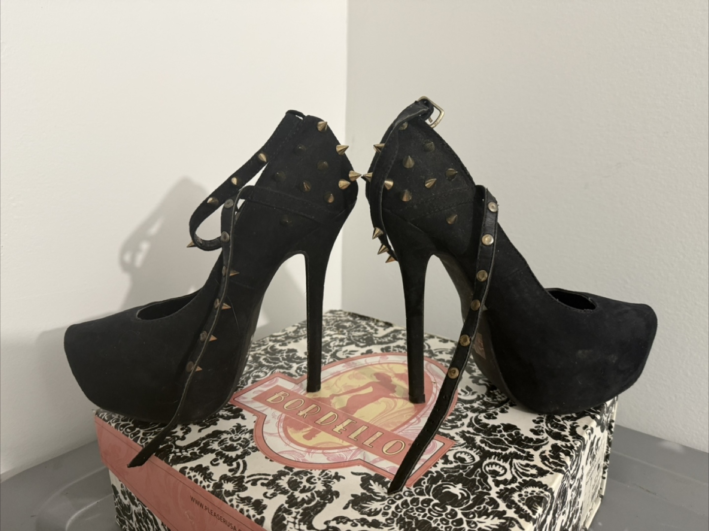 Bordello Black Studded Heels - photo 2