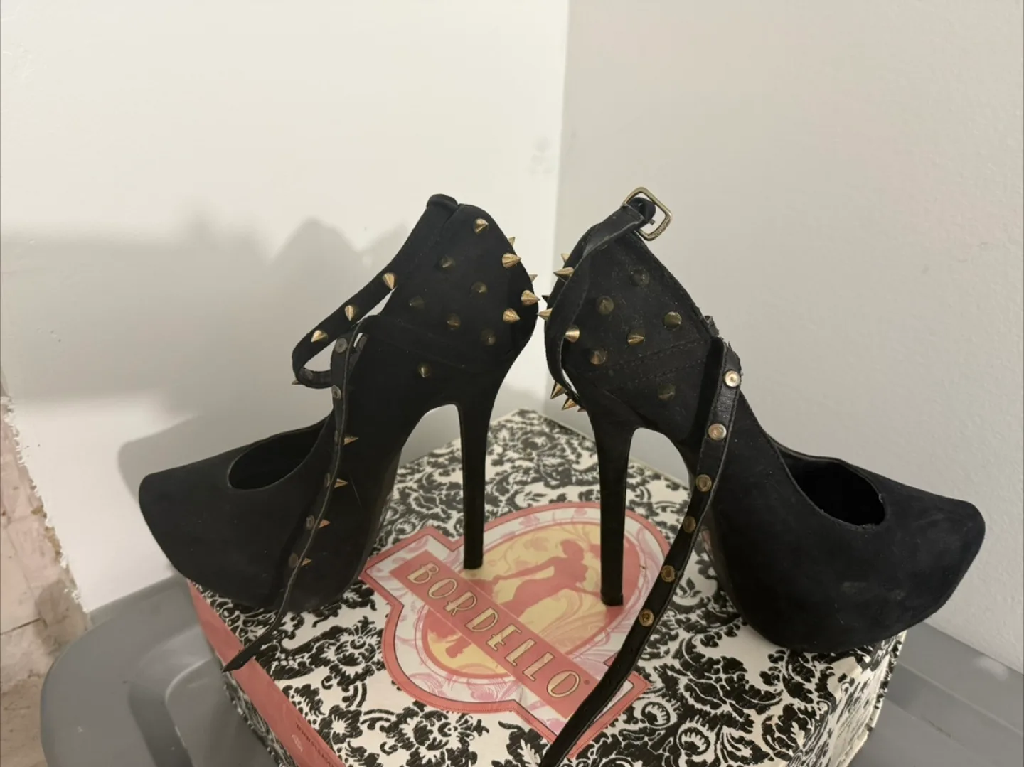 Bordello Black Studded Heels thumbnail