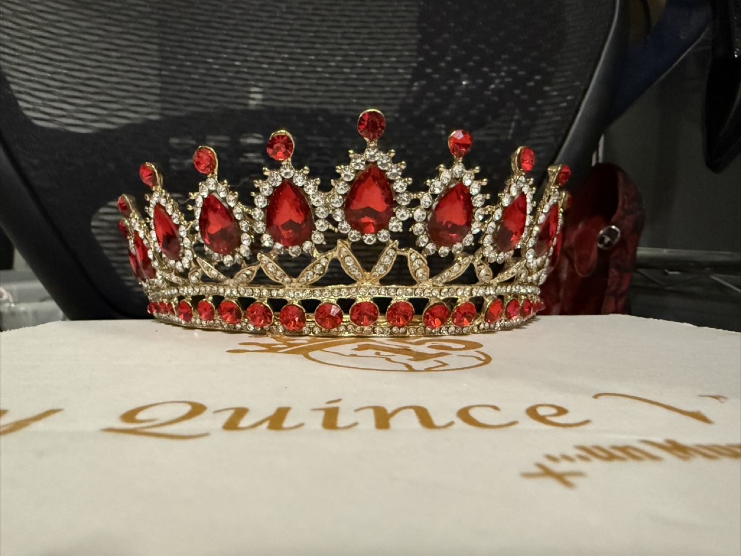 Red and Gold Quinceañera Tiara