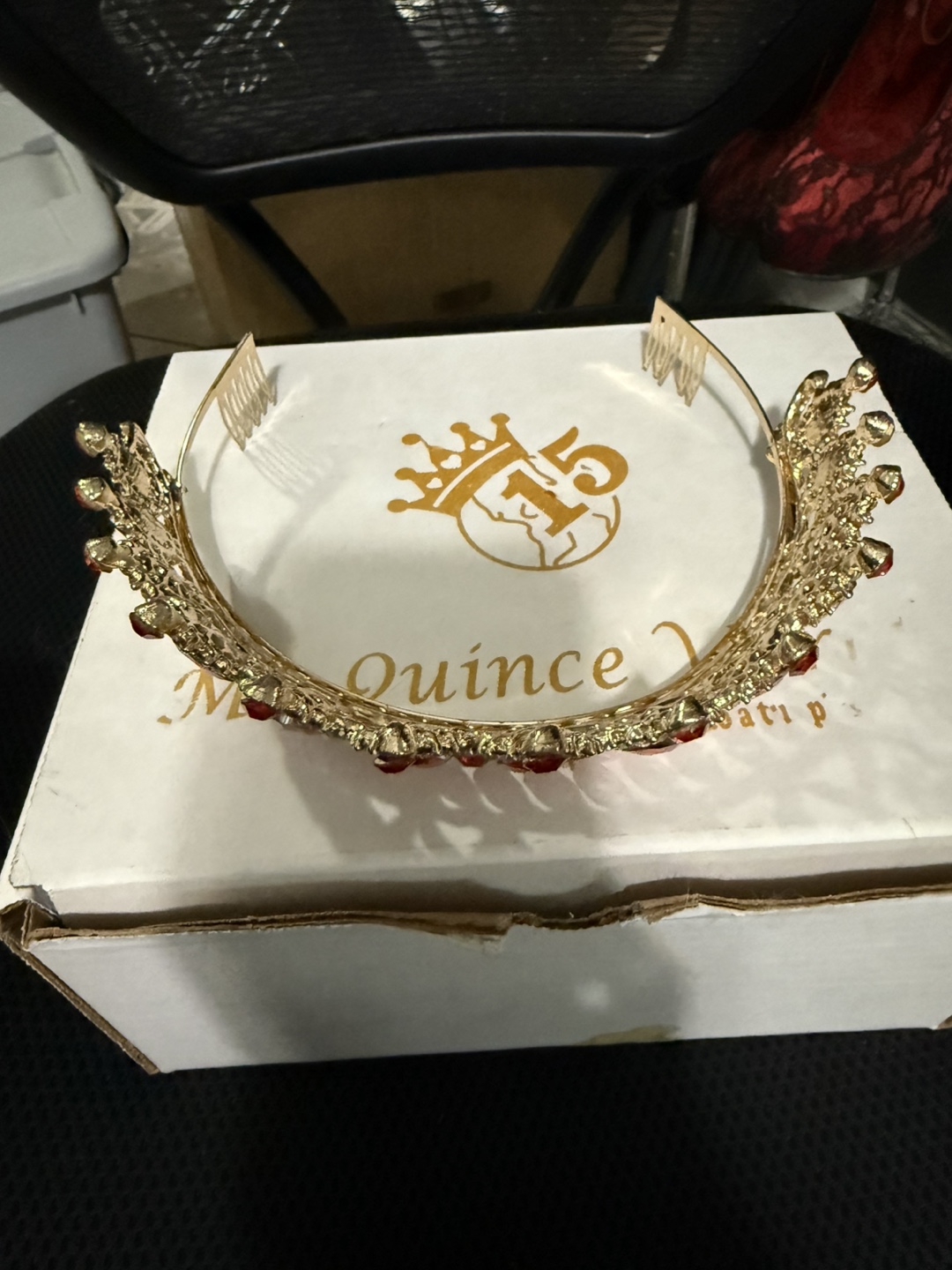 Red and Gold Quinceañera Tiara - photo 3