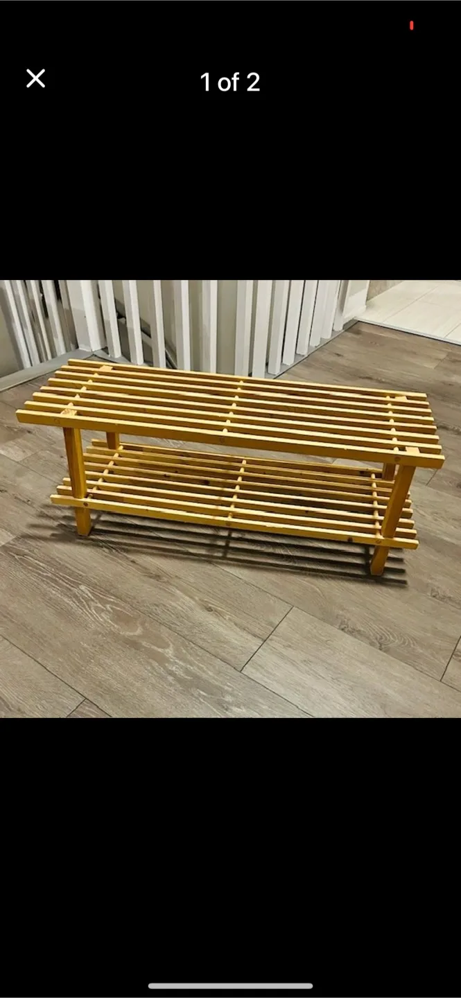 Wooden Two-Tier Shoe Rack thumbnail