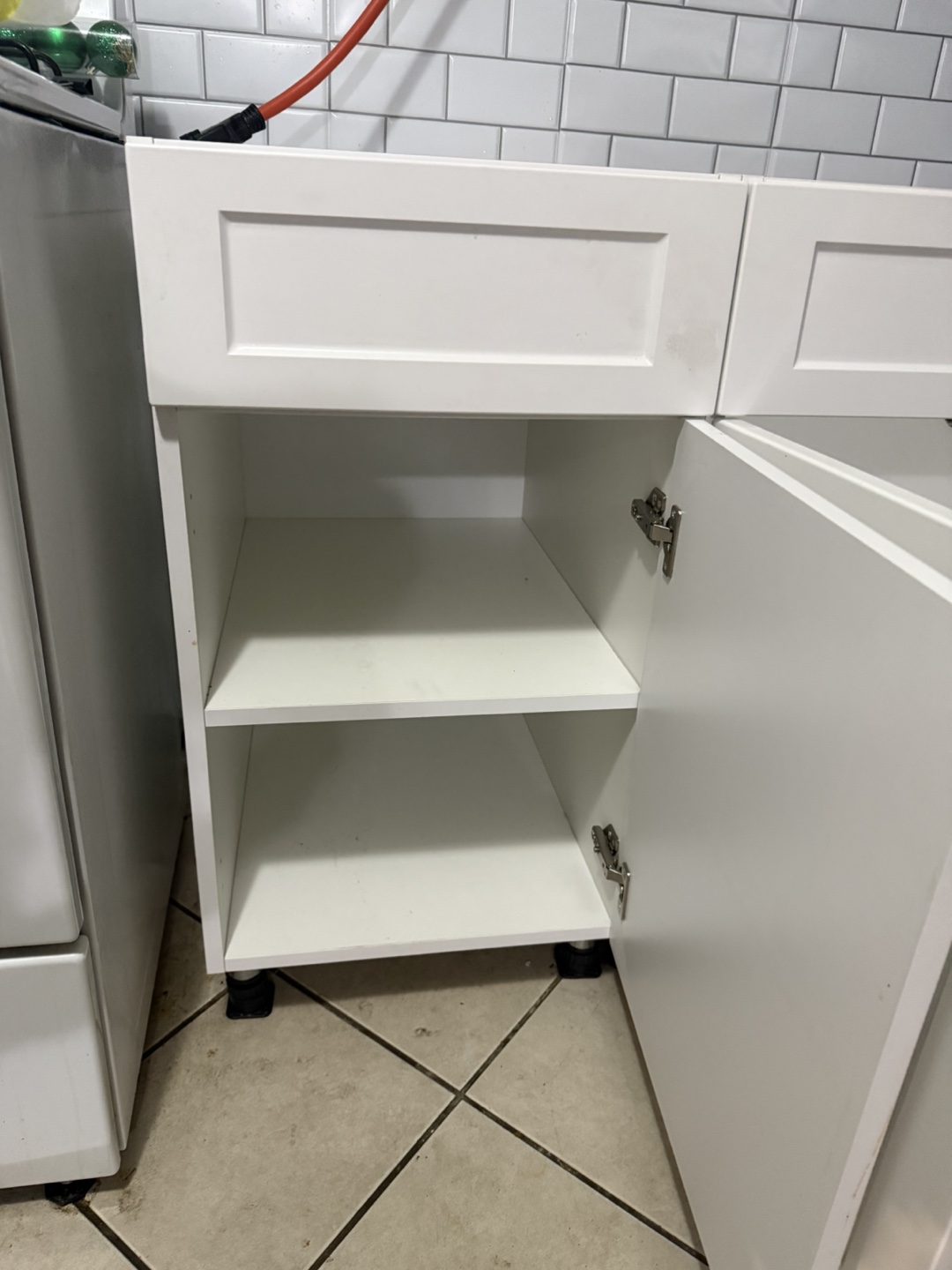 White Corner Kitchen Cabinet Set