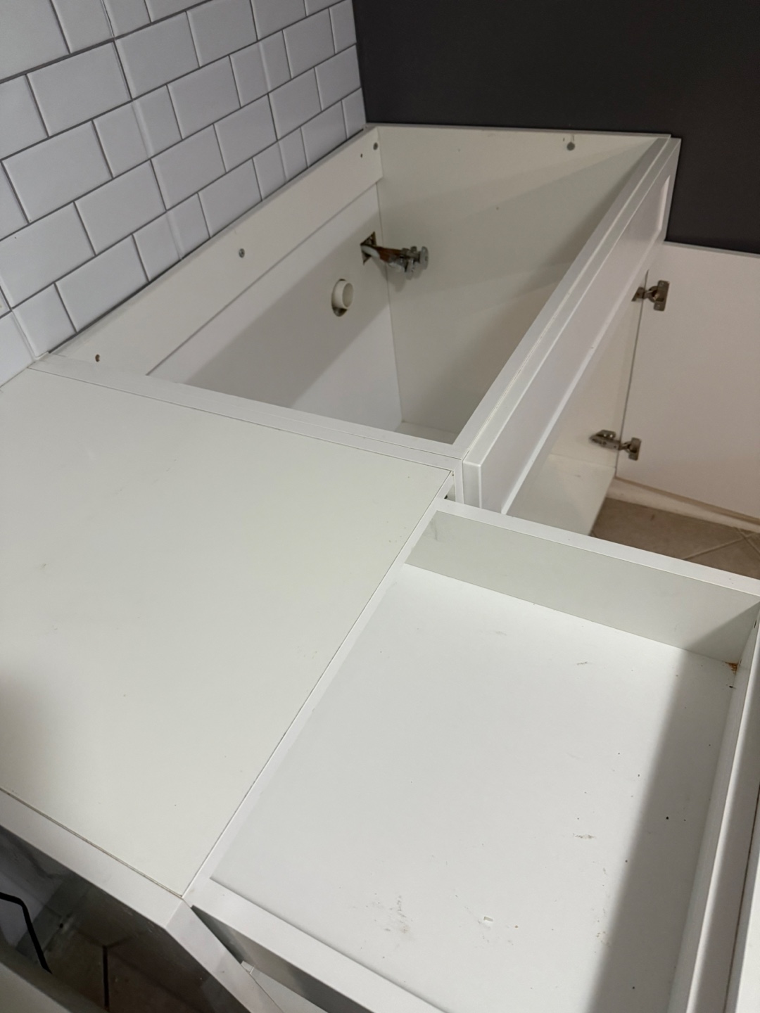 White Corner Kitchen Cabinet Set - photo 5