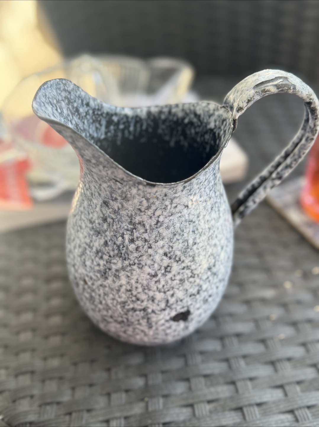 Vintage Speckled Grey Pitcher