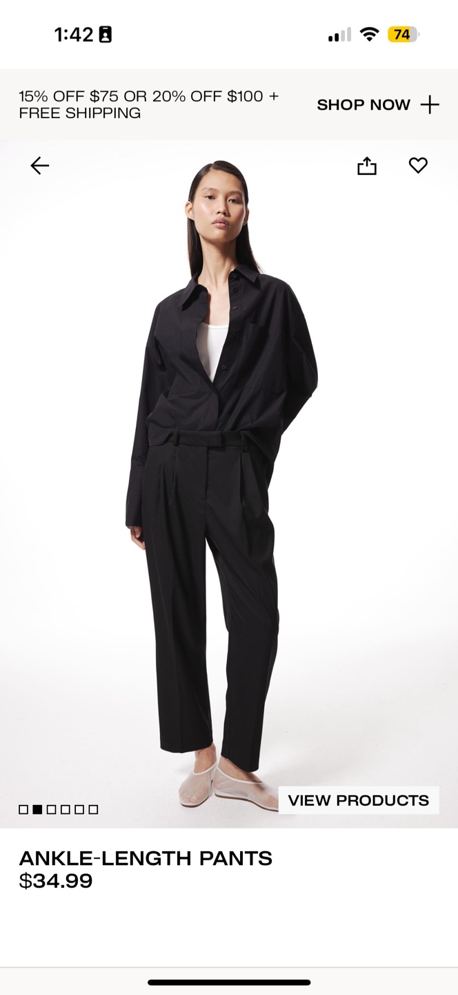 H&M Ankle-Length Black Pants NWT Size 4 - photo 2