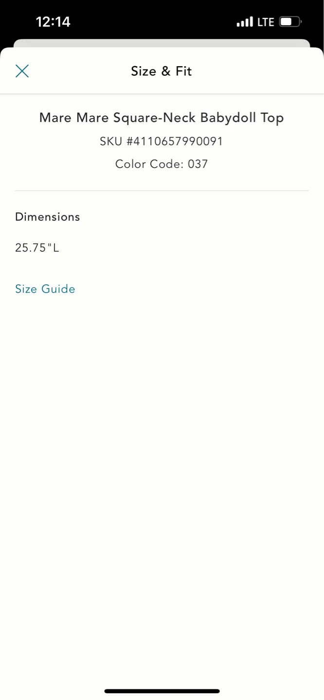 BNWT Anthropologie Mare Mare Square Neck Babydoll Top M image indicator(5)