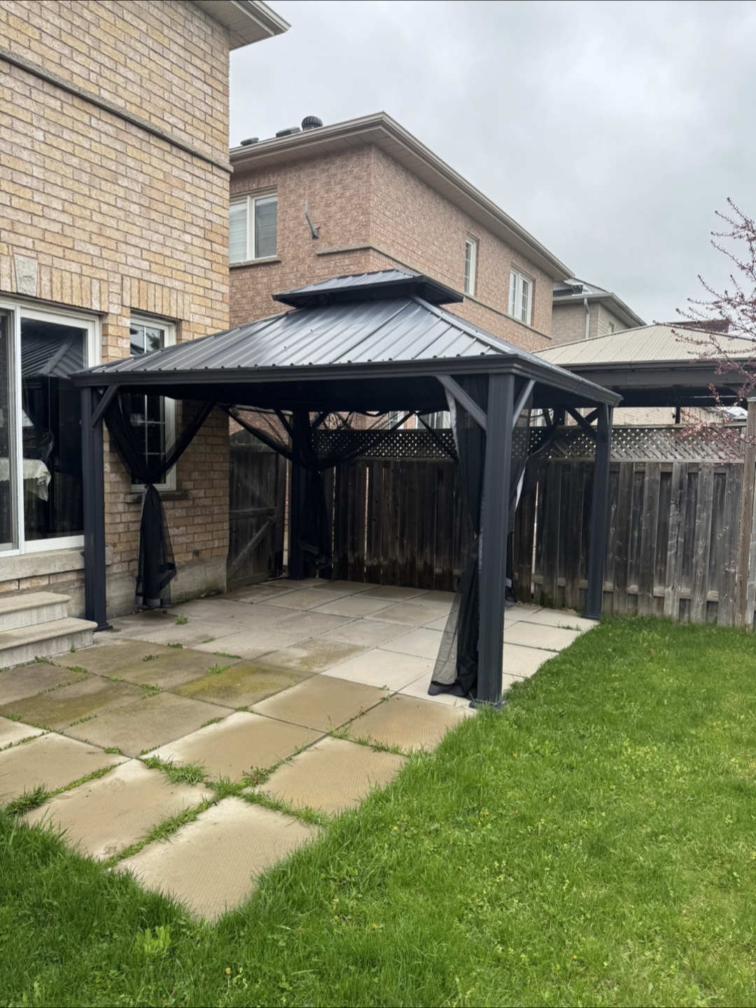 Black Gazebo with Netting