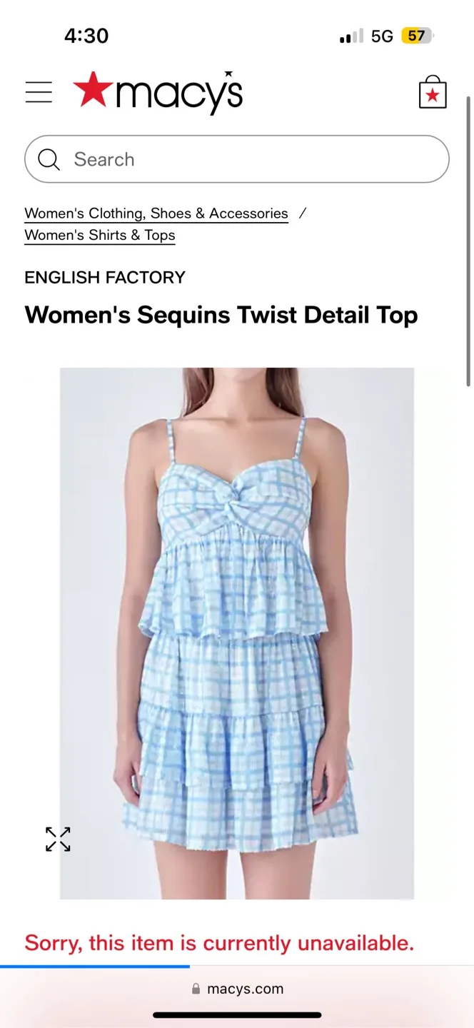 English Factory Sequin Twist Detail Top Size M NWT thumbnail