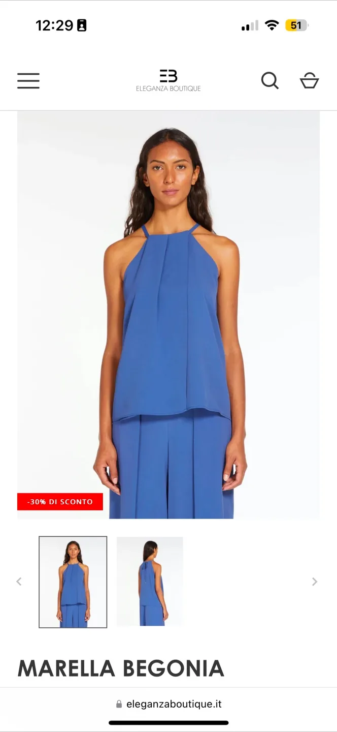 Marella Begonia Blue Halter Top Size 12 NWT thumbnail