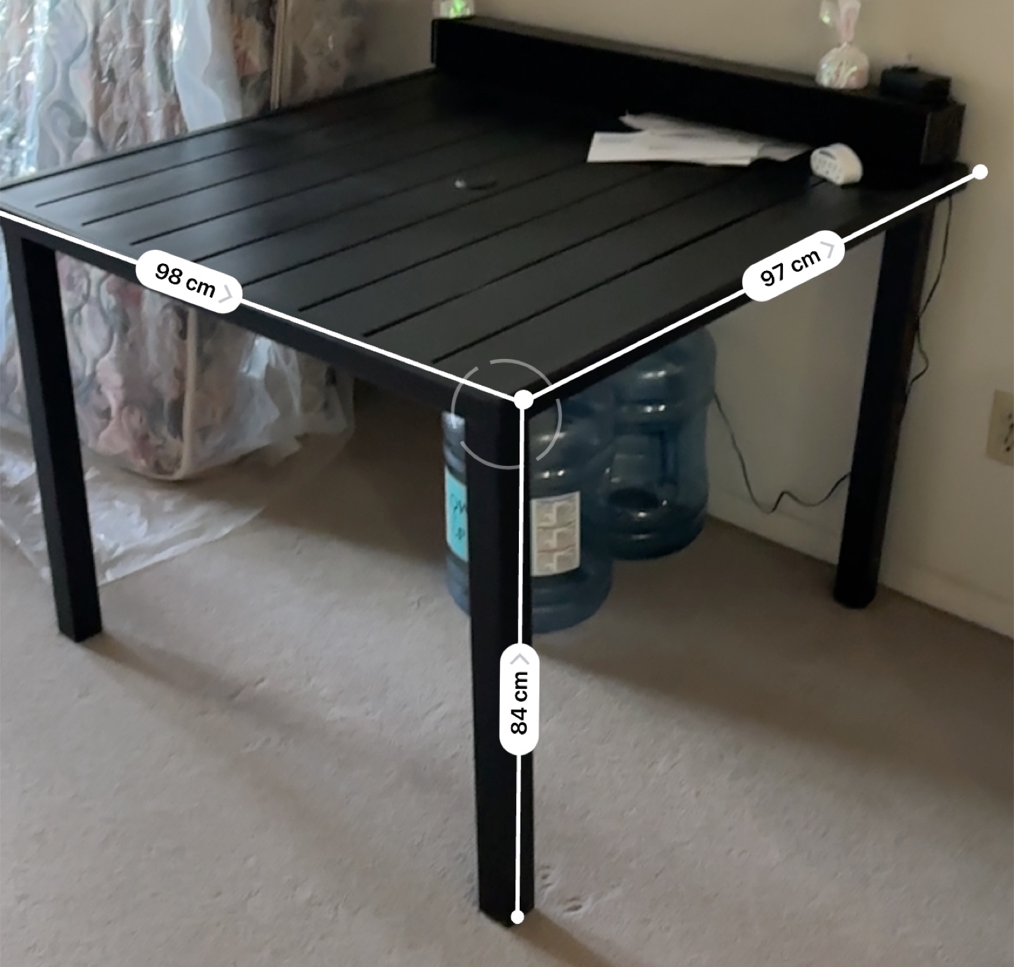 Black Square Outdoor Patio Table
