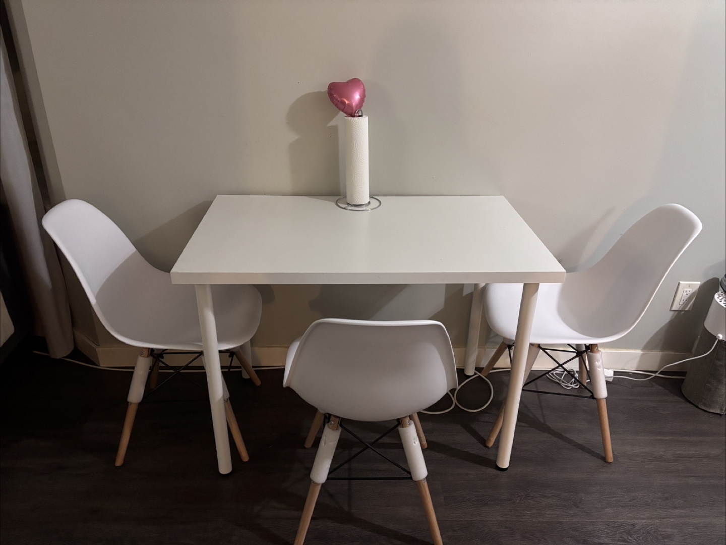 White Kitchen Table and Three Chairs Set
