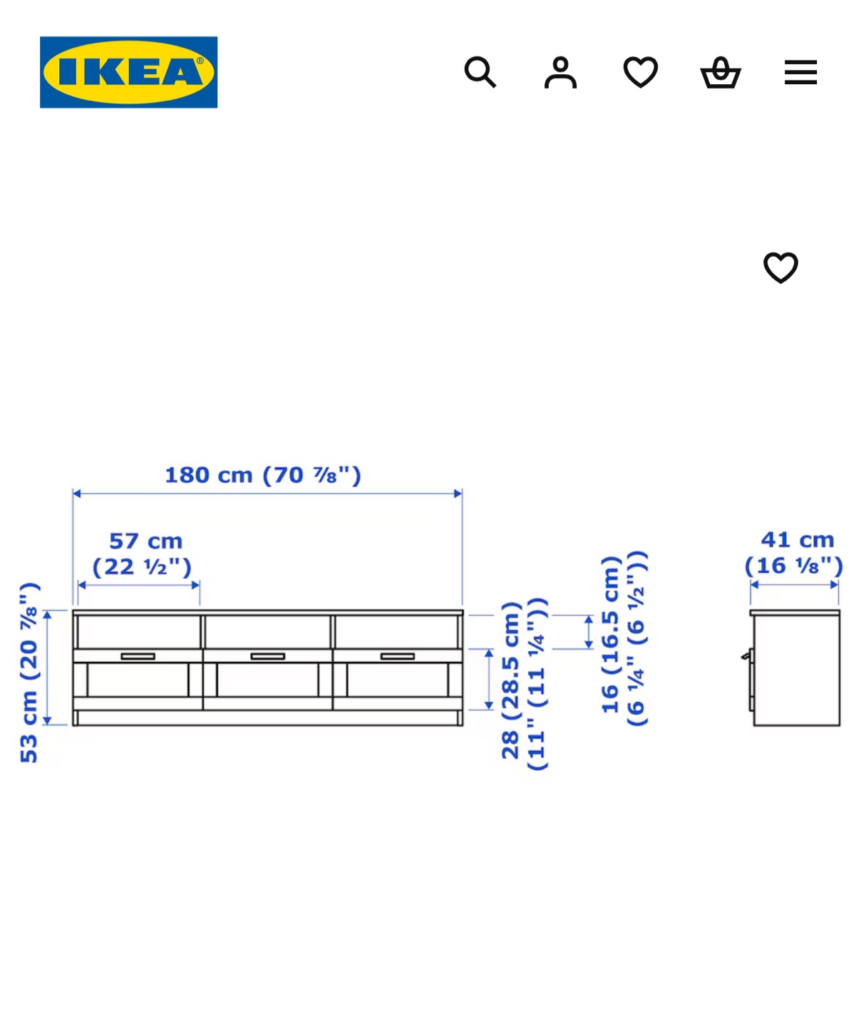 IKEA HEMNES TV unit - Black - photo 4