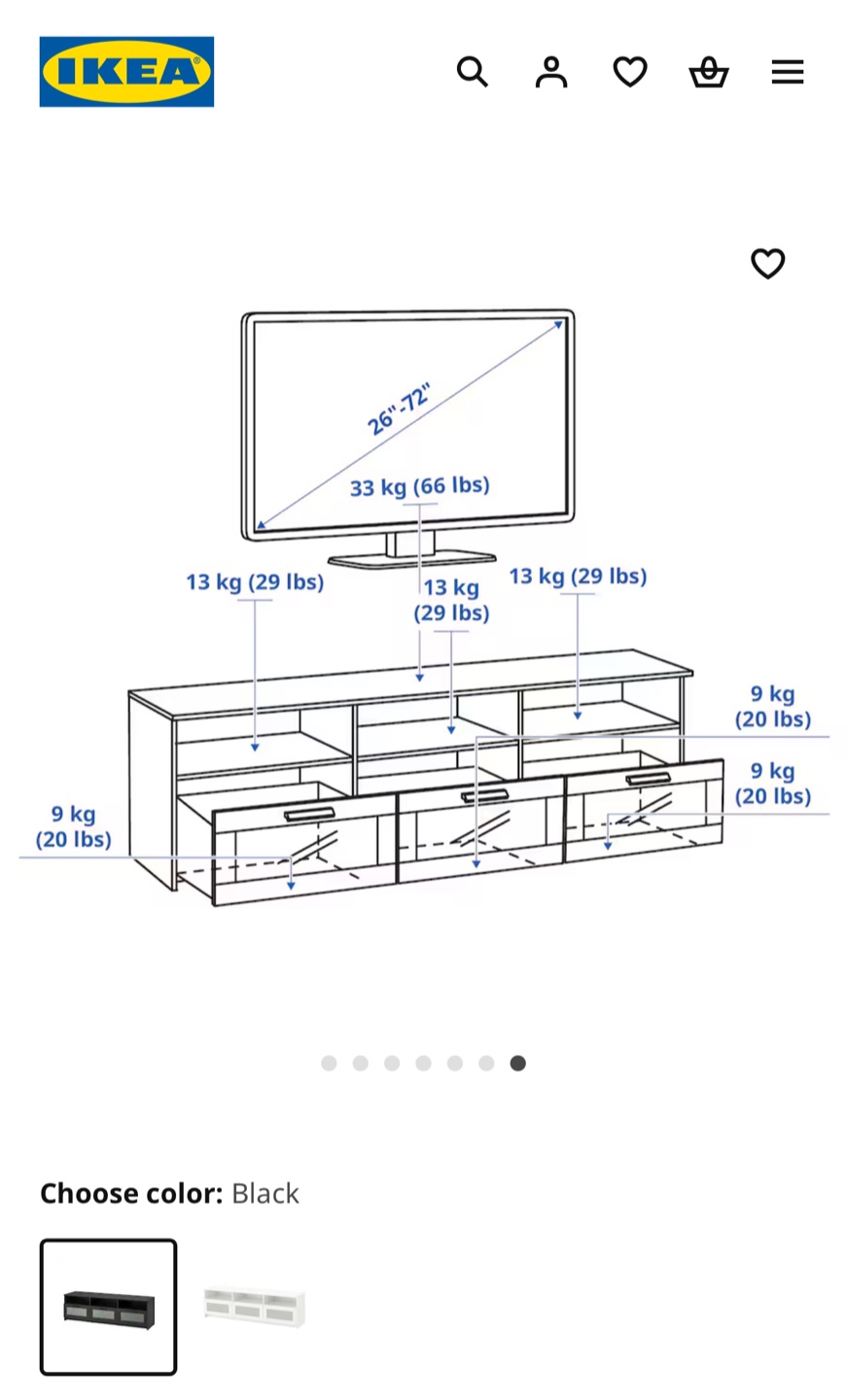 IKEA HEMNES TV unit - Black - photo 5