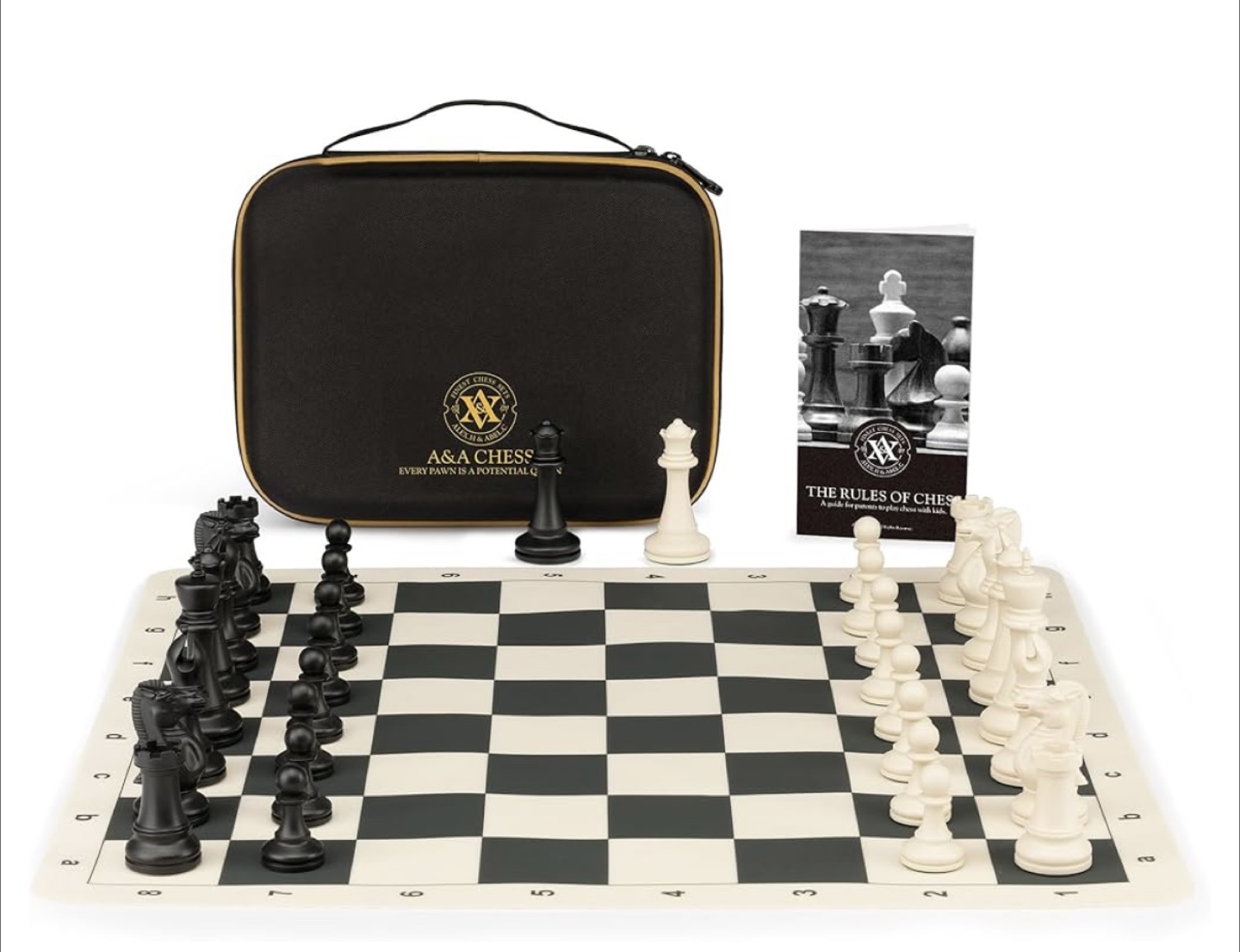A&A Chess Tournament Set - 20"x20" Foldable Silicone Board - photo 3
