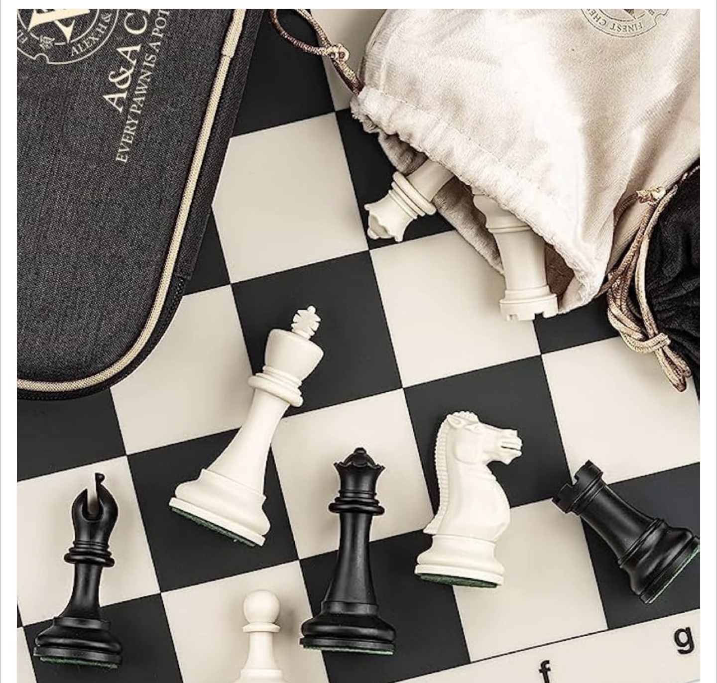 A&A Chess Tournament Set - 20"x20" Foldable Silicone Board - photo 5
