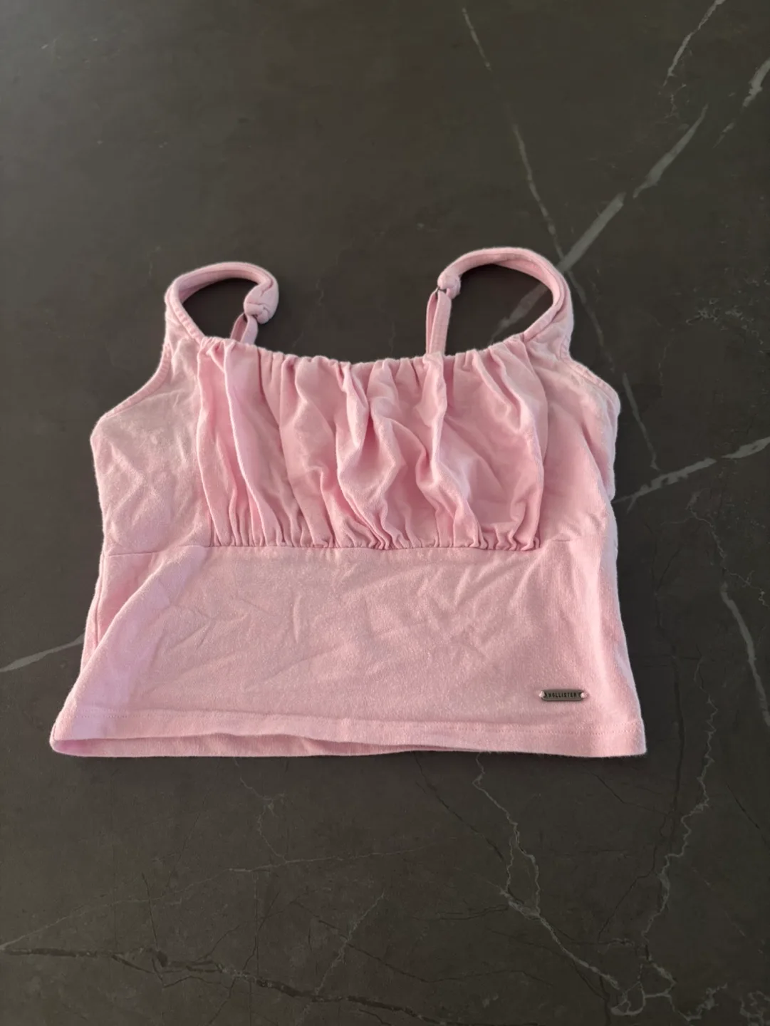 Hollister Must-Have Collection Cami Top - XS - Pink & White thumbnail