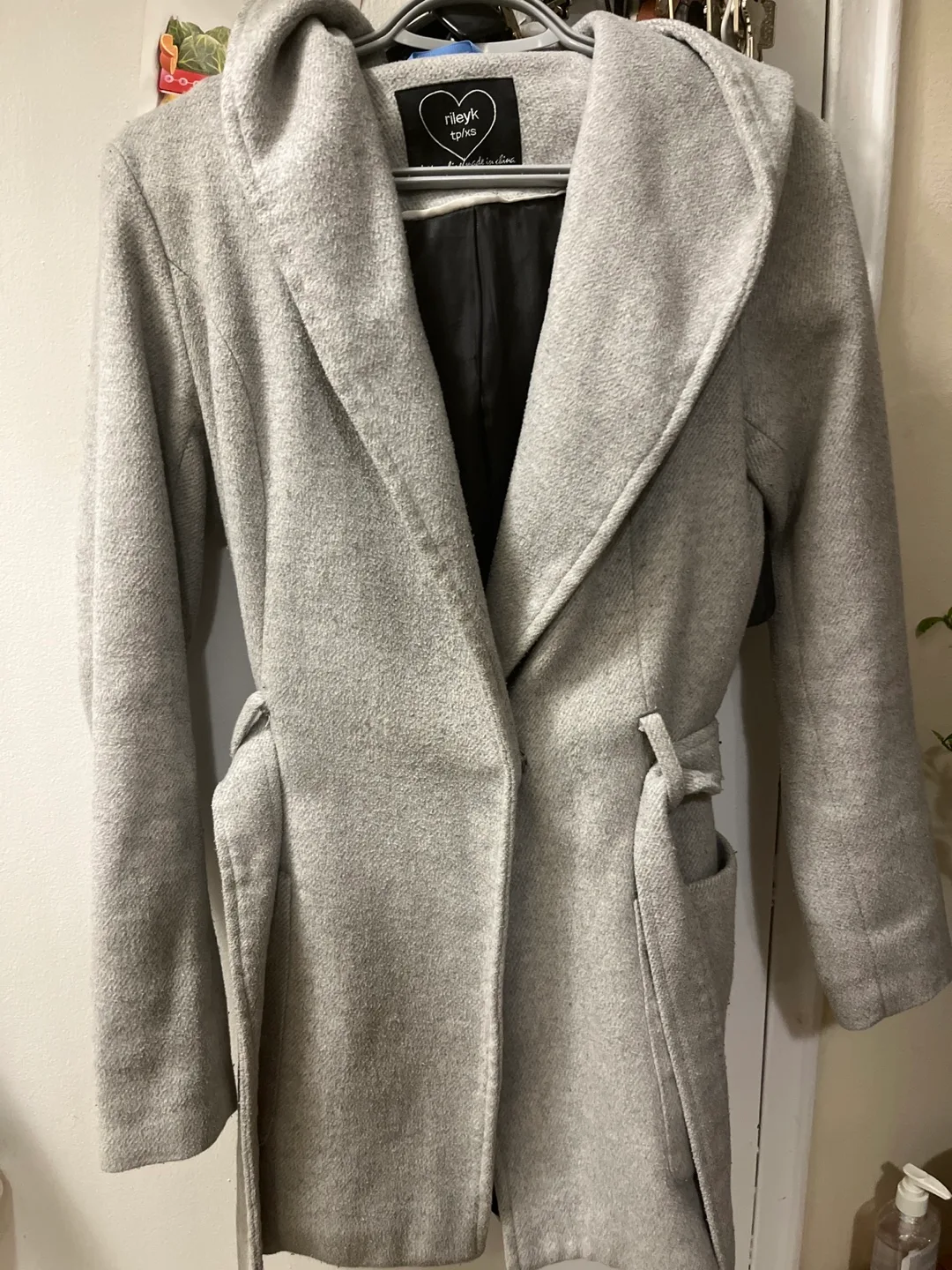 Grey wool-blend overcoat image indicator(3)