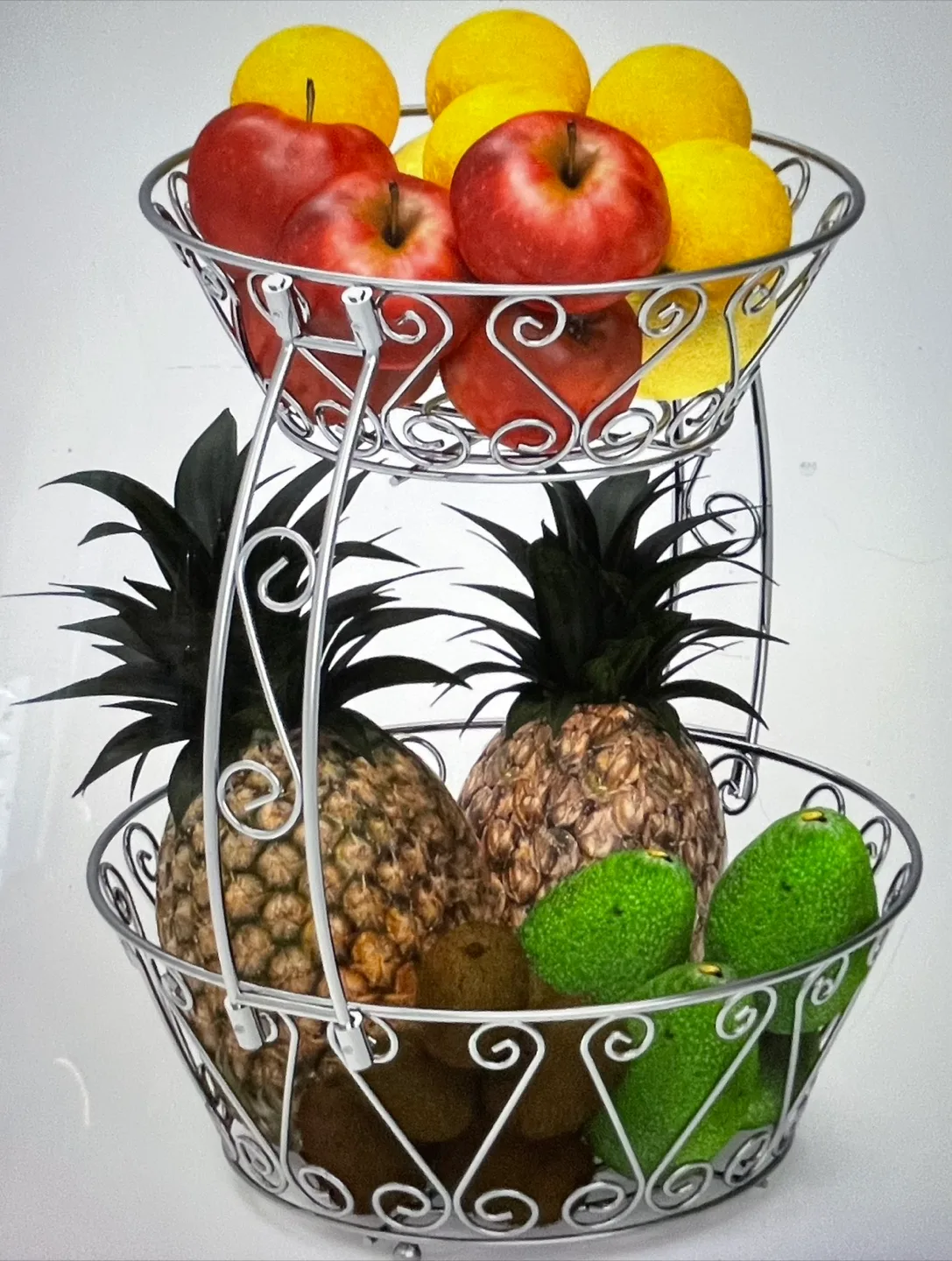 ❤️Two-Tiered Metal Fruit Bowl thumbnail