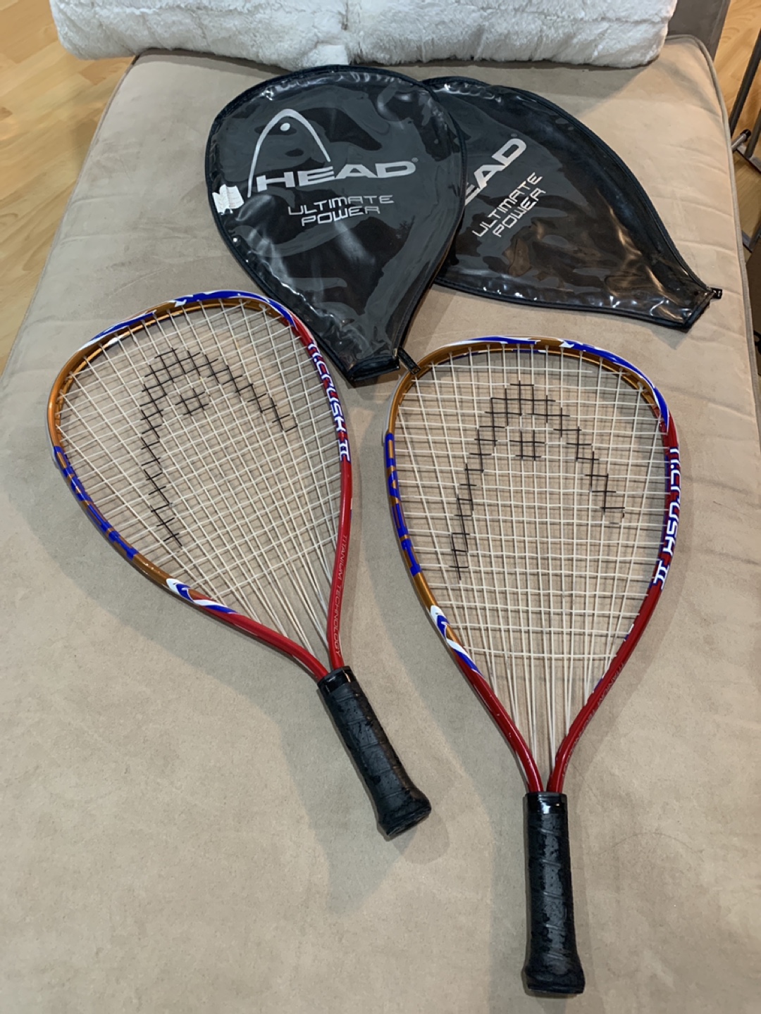 Pair of Head Ultimate Power Racquetball Racquets with Covers