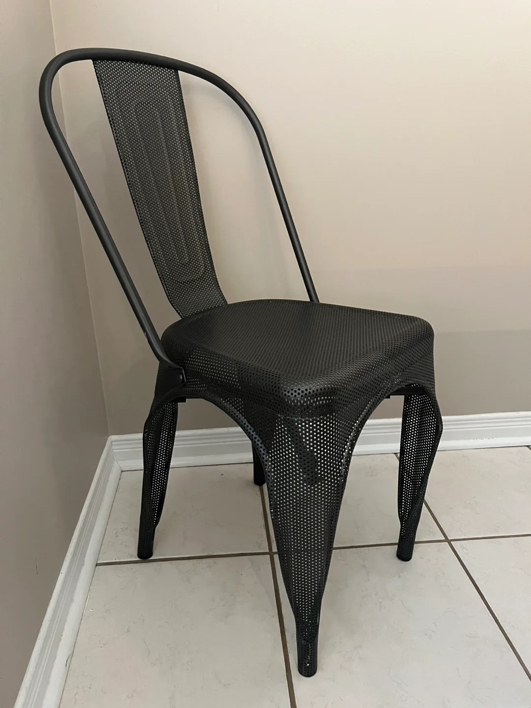 Pair of Black Metal Dining Chairs image indicator(2)