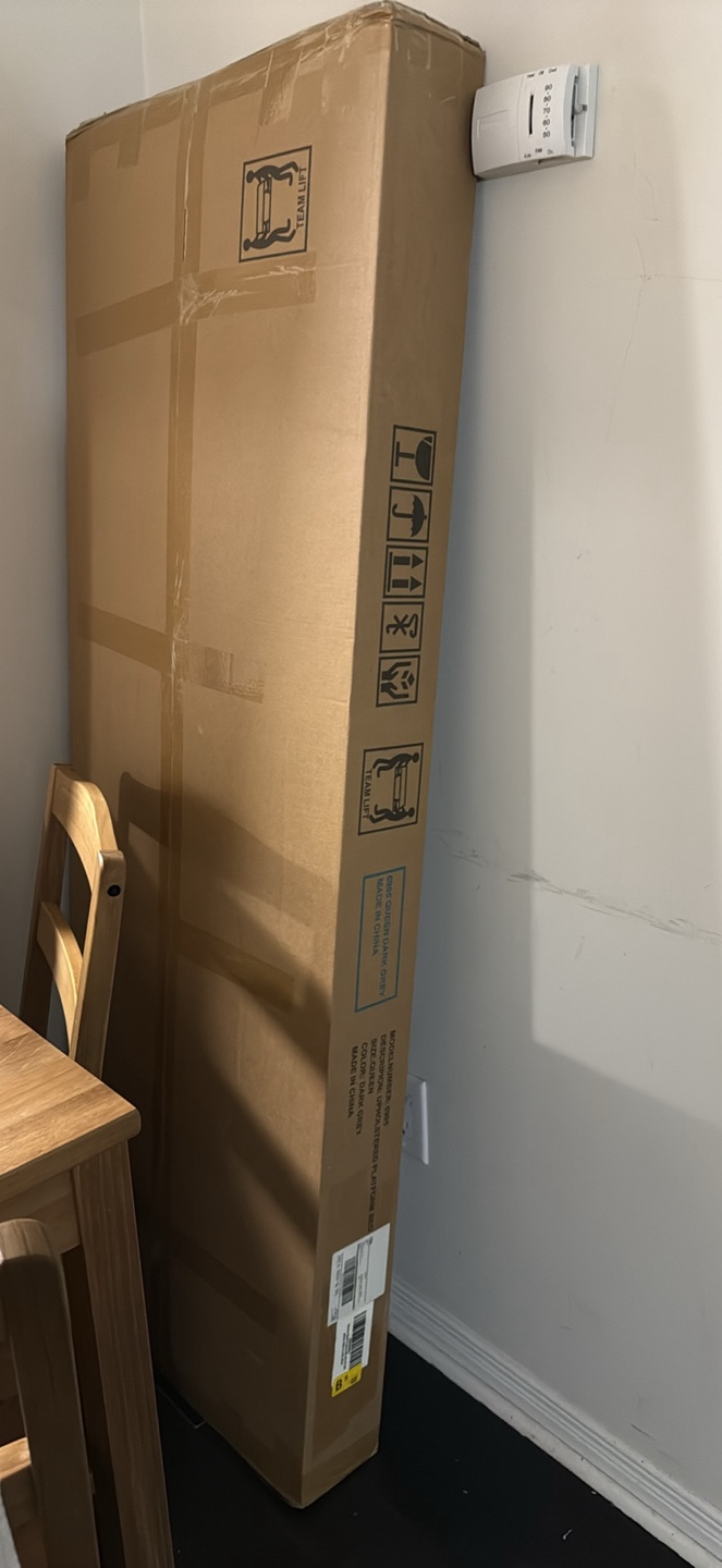 Queen Bed Frame - Dark Grey Upholstered Headboard - photo 3