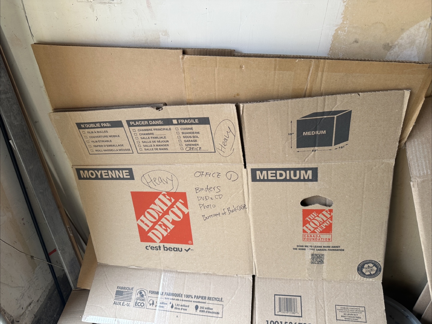Used Moving Boxes - Home Depot - Various Sizes