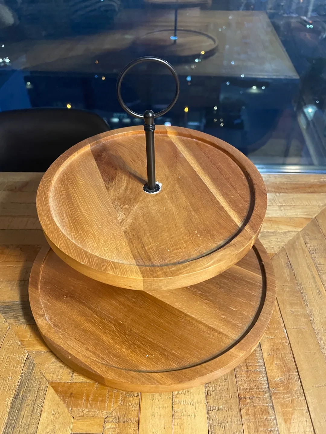 Two-tiered Wooden Serving Tray thumbnail