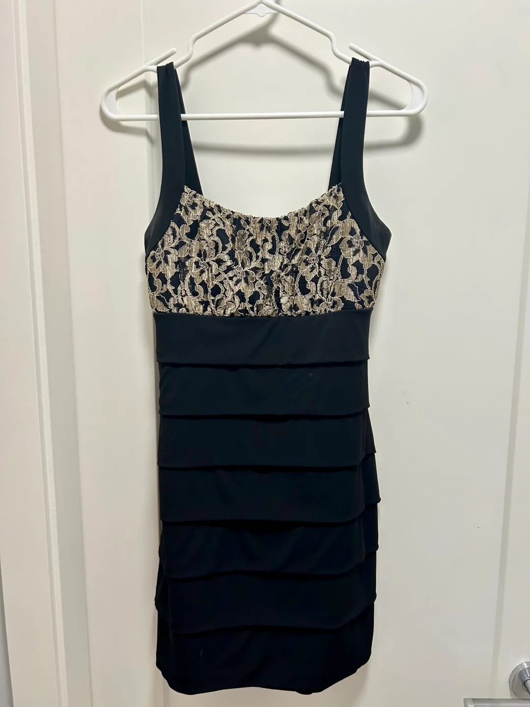 Black and Gold Sleeveless Mini Dress thumbnail