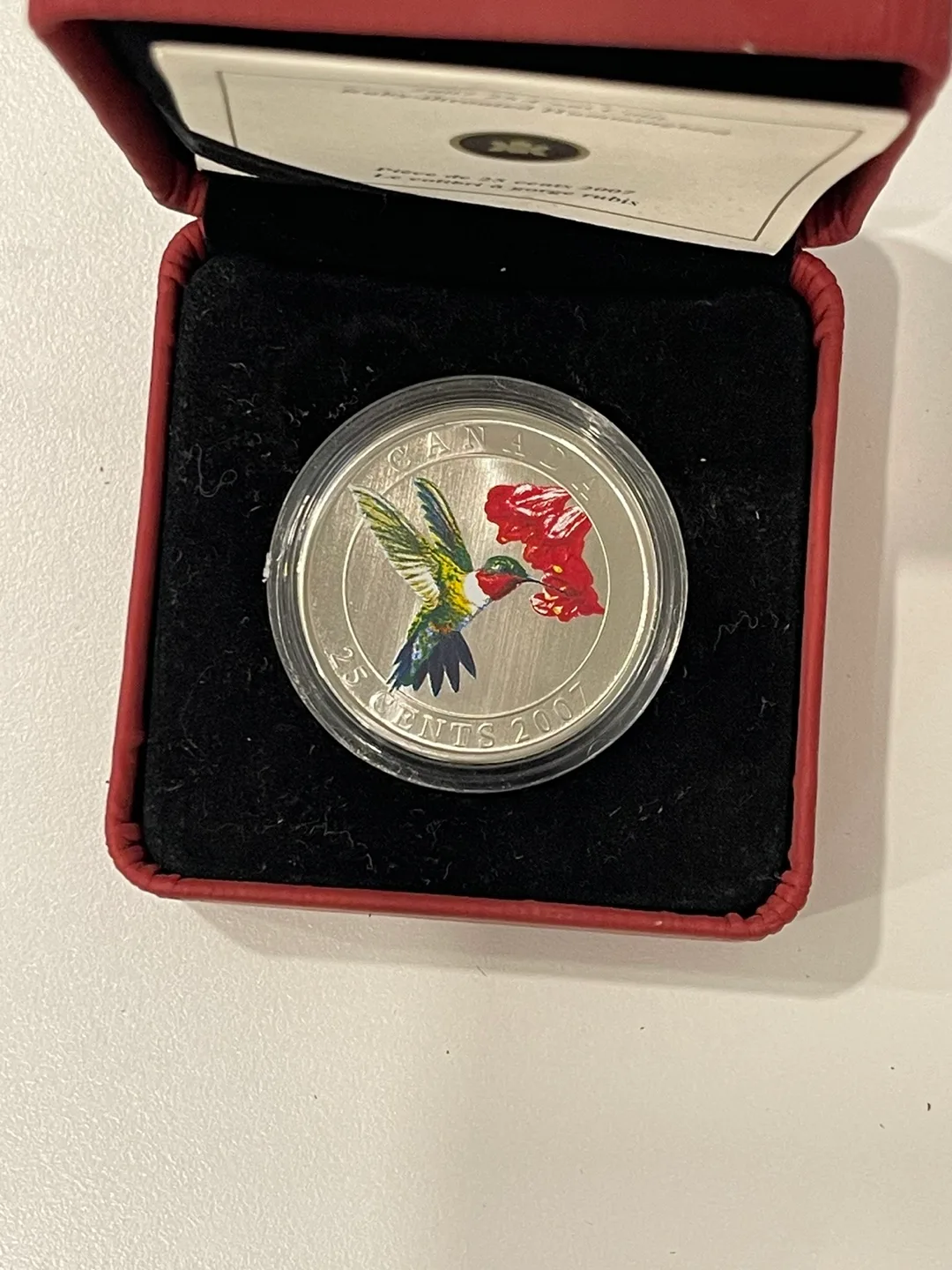 2007 Royal Canadian Mint 25-Cent Ruby-throated Hummingbird Coin image indicator(2)