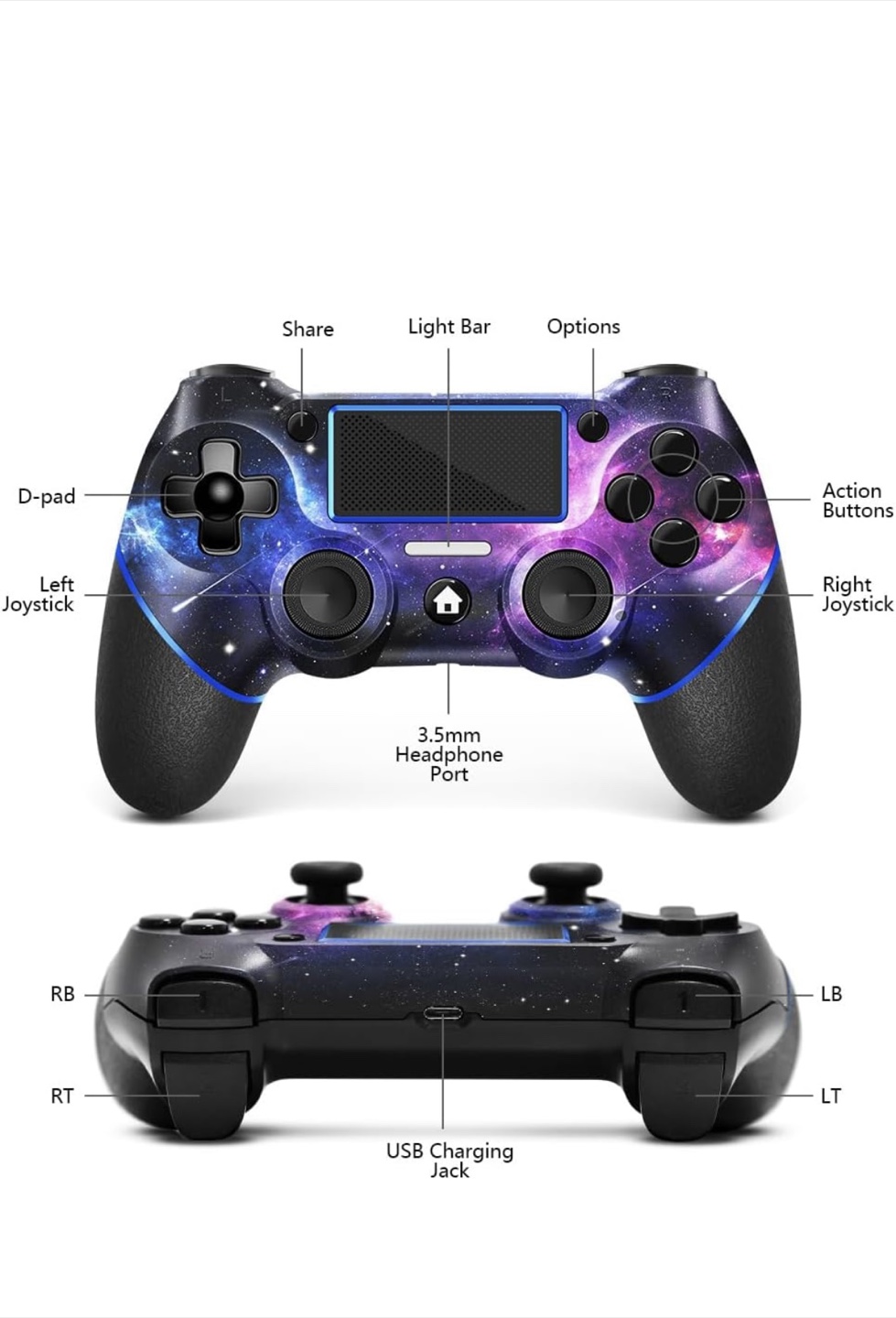 Custom PlayStation 4 Controller - Galaxy Design - photo 3