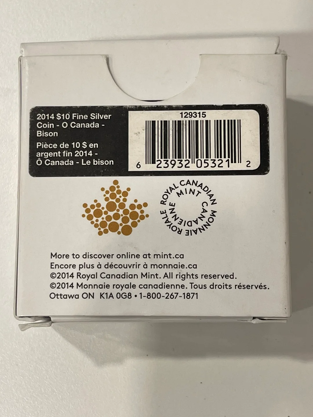 2014 $10 Fine Silver Coin - Bison