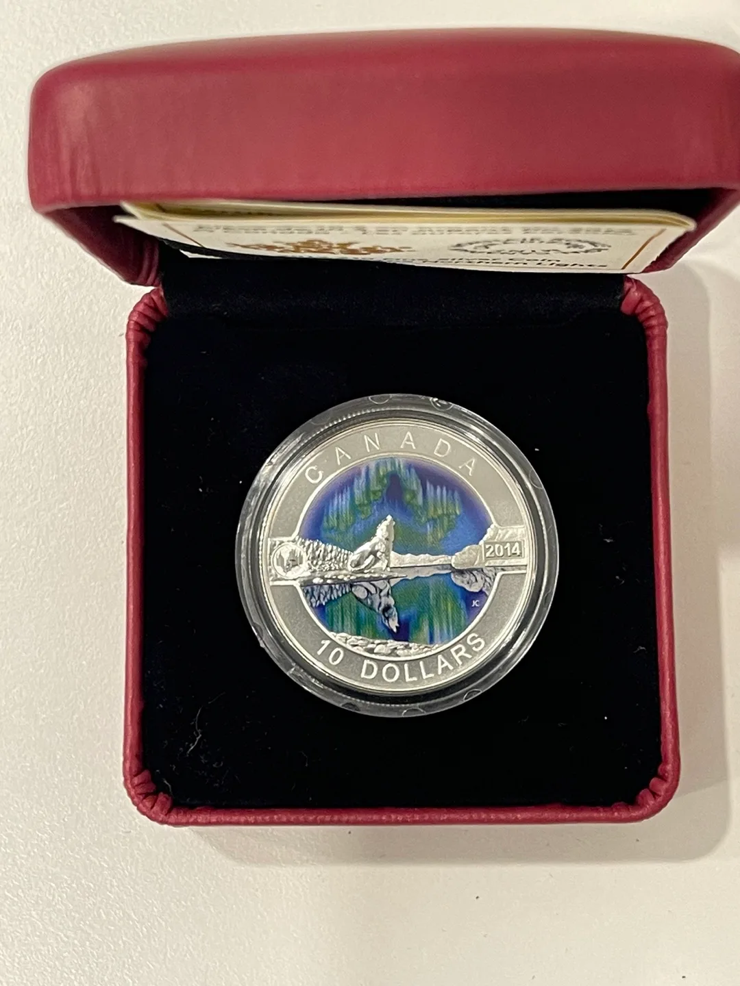 2014 $10 Fine Silver Coin - O Canada - The Northern Lights image indicator(3)