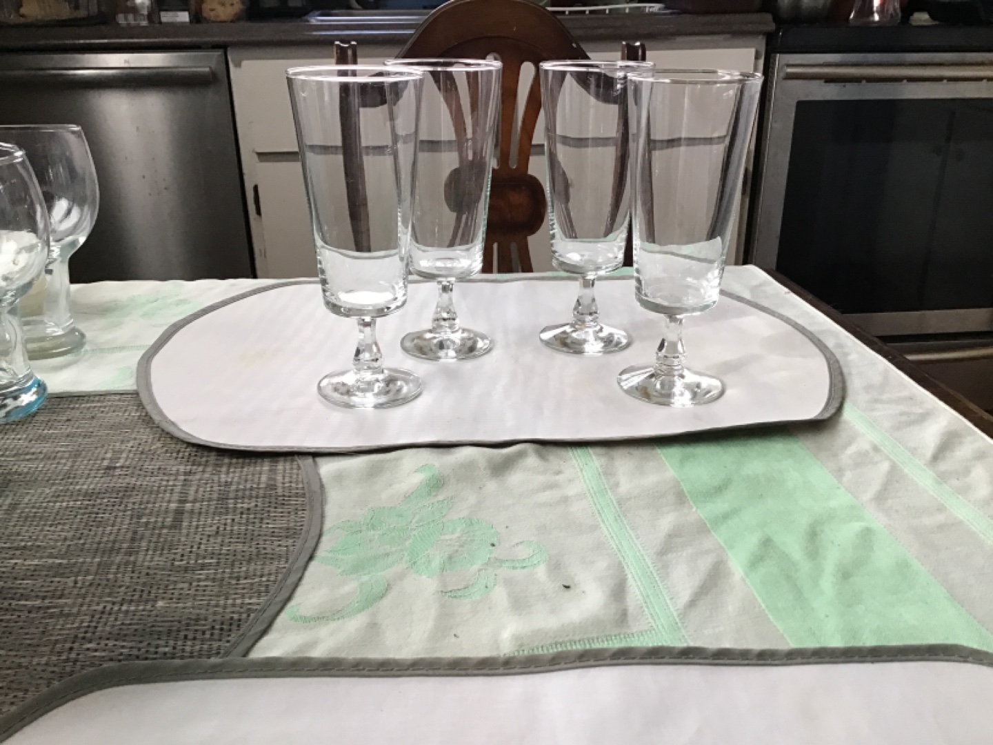 Six Grey Dessert Cups with Lids and Four Tall Stemmed Glasses - photo 2
