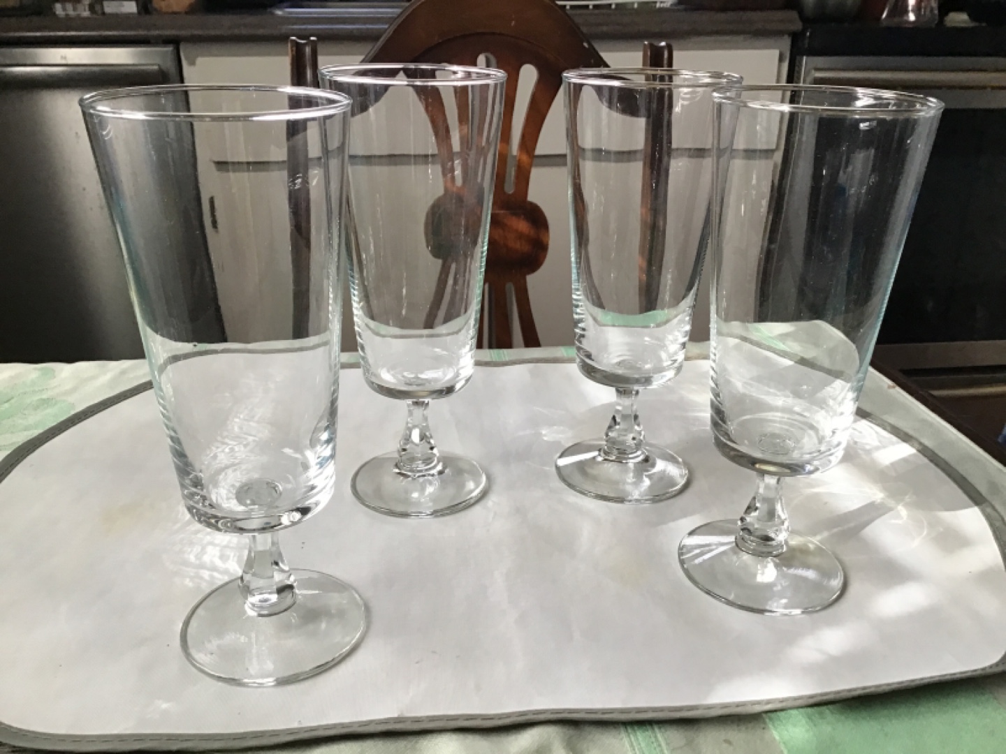 Six Grey Dessert Cups with Lids and Four Tall Stemmed Glasses - photo 3