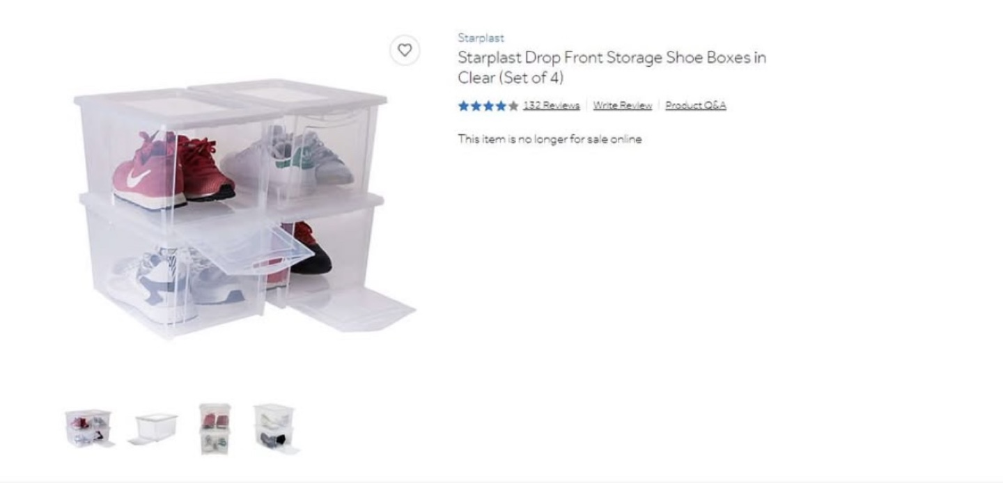 Starplast Drop Front Storage Shoe Boxes (Set of 4) - photo 2