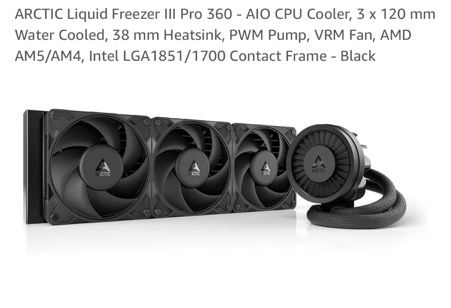 ARCTIC Liquid Freezer III Pro 360 AIO CPU Cooler thumbnail