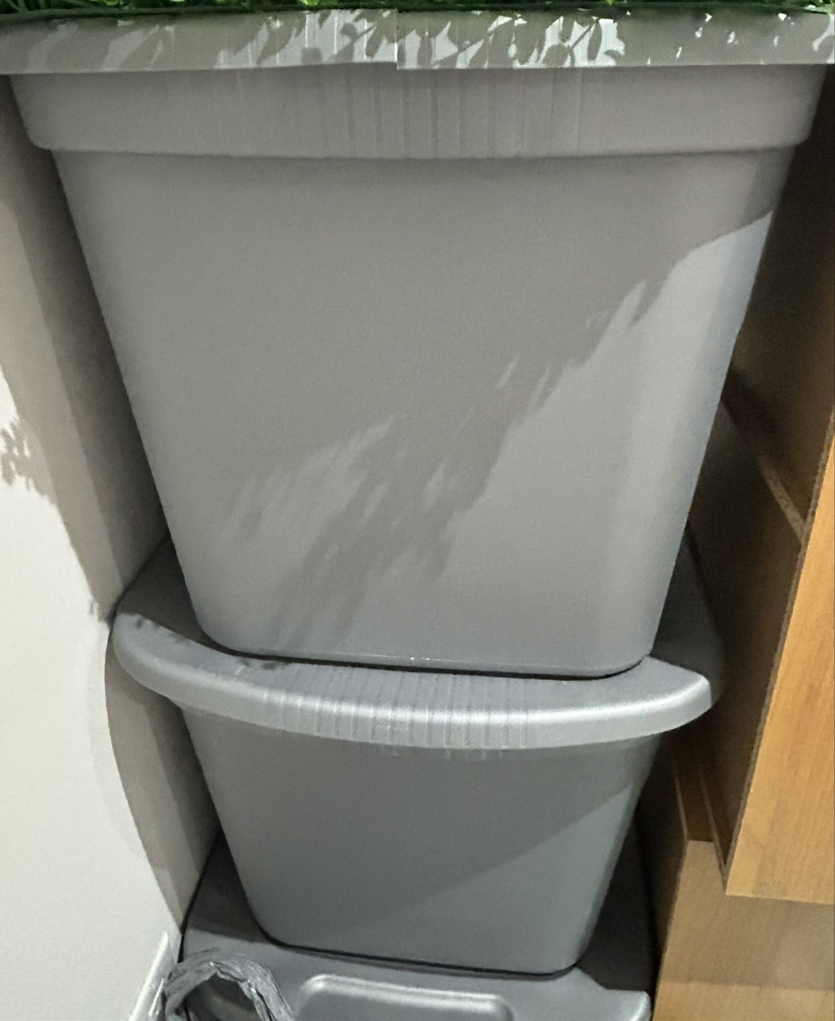 Stackable Plastic Storage Bins - Grey