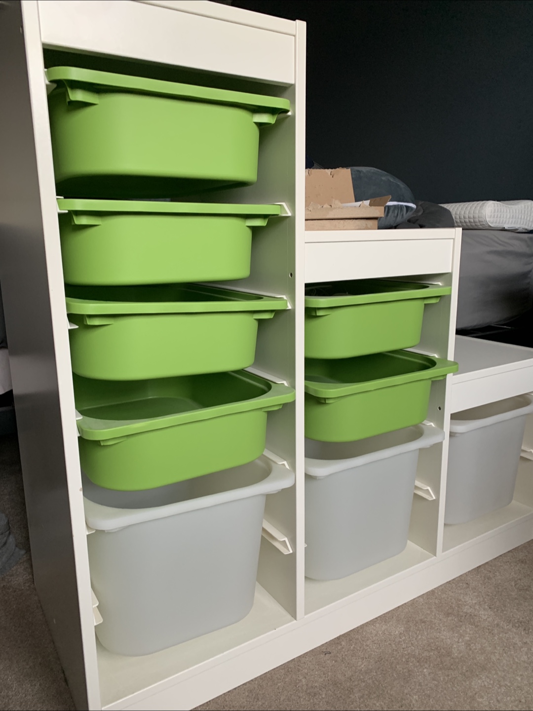 IKEA TROFAST Storage Combination with Green and White Bins