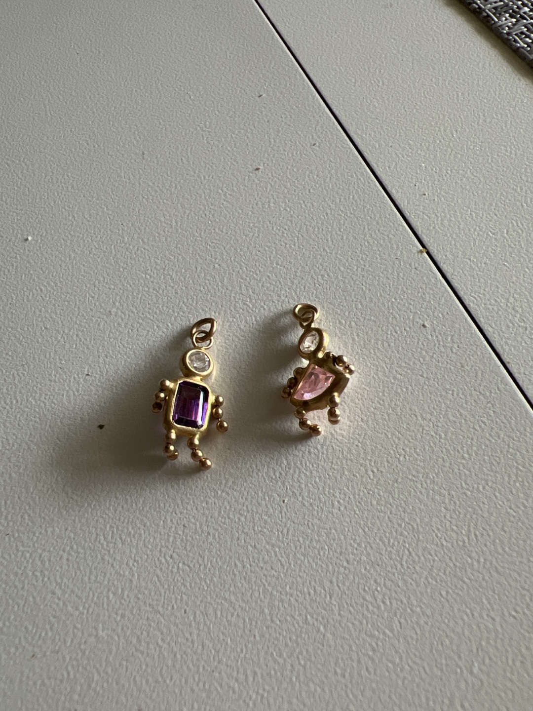 Adorable children Charms, Gold-tone with Gemstones