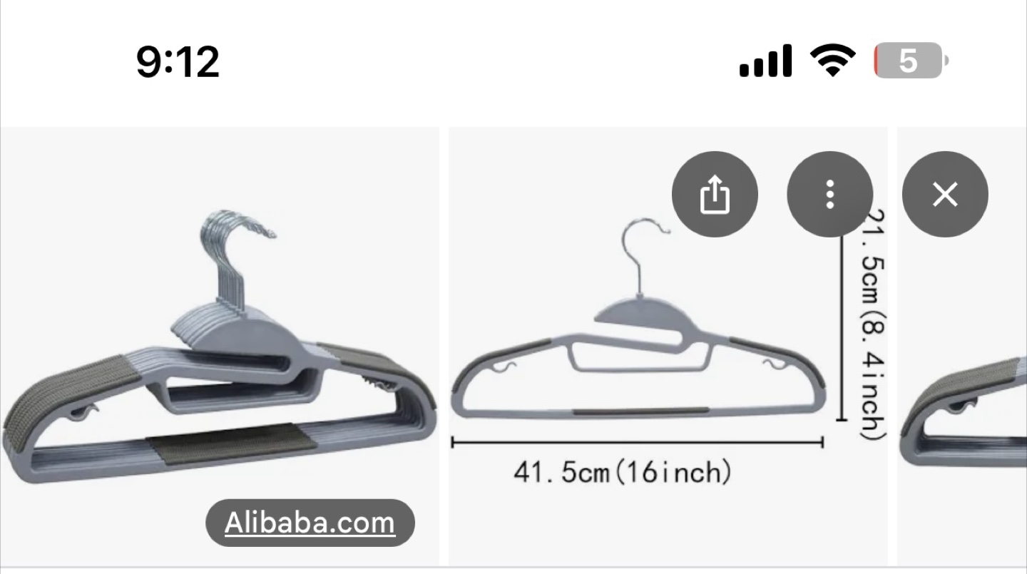 Grey Plastic Hangers - Bulk Pack 20